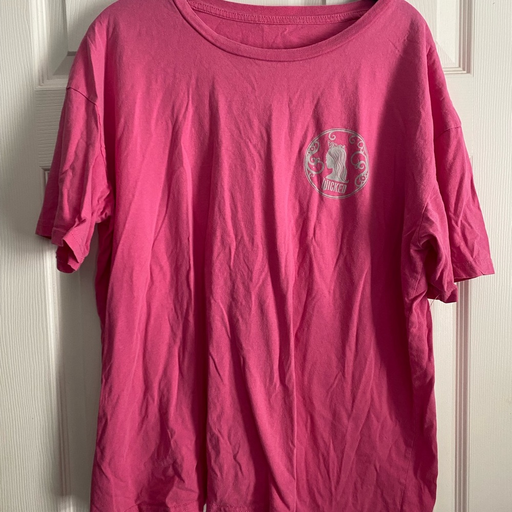 Hot Pink Short Sleeve Tee with Small Left Chest Graphic
